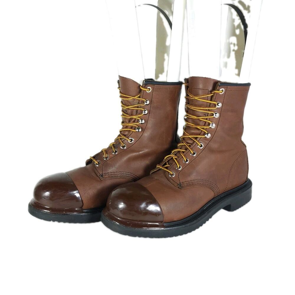 RED WING Men's US 8D 2233 Supersole 8" Brown Leather Safety Toe Work Boots